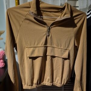 Half-Zip Pocket Pullover - Camel